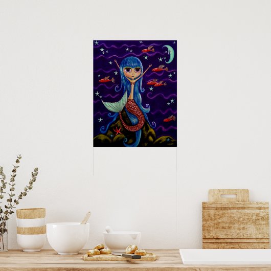 Fliegendes Meerjunggebäck Poster (Küche)