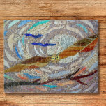 Fliegendes Owl-Mosaik Puzzle<br><div class="desc">Dieses dekorative Puzzle mit Puzzle ist ein Ausdruck einer Eule, die mit dem Mond dahinter fliegt. Ich habe das ursprüngliche Mosaik-Design mit Fragmenten aus Glas, Spiegel und winzigen Perlen in lebhaften Farben gemacht. Ich hoffe, dass Ihnen dieses Rätsel gefällt! Original Mosaic Design © Michele Davies</div>
