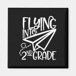 Fliegendes Papierflugzeug in die zweite 2. Klasse Magnet