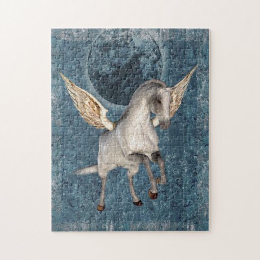 Fliegendes Pegasus Blue Moon Fantasy Horse Art Puzzle (Vertikal)