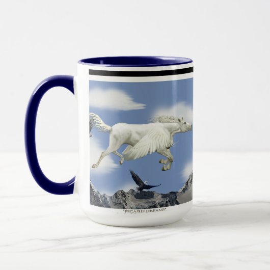 Fliegendes Pegasus & Eagles Fantasy Art Tasse (Links)