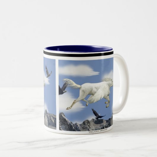 Fliegendes Pegasus & Eagles Fantasy Art Tasse (VorderseiteRechts)