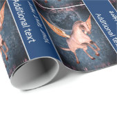 Fliegendes Pegasus Horse Fantasy Personalisiert Geschenkpapier (Rolleneckpunkt)