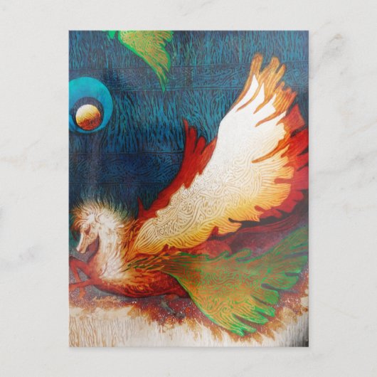 Fliegendes Pferd 2 Postkarte (Vorderseite)
