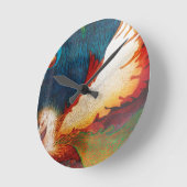 Fliegendes Pferd 2 Runde Wanduhr (Winkel)