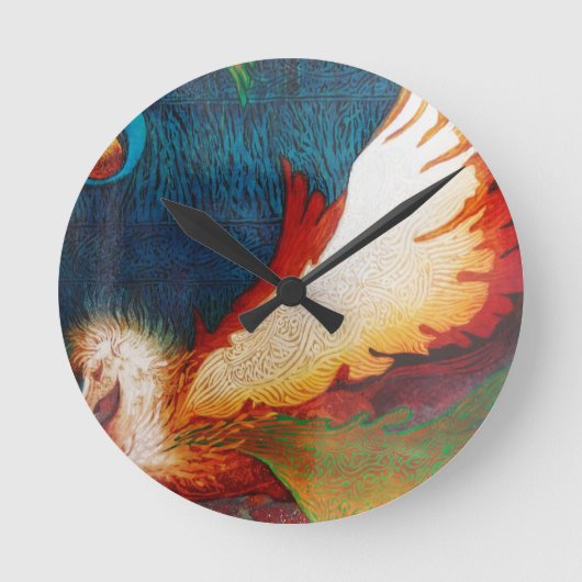 Fliegendes Pferd 2 Runde Wanduhr (Vorderseite)