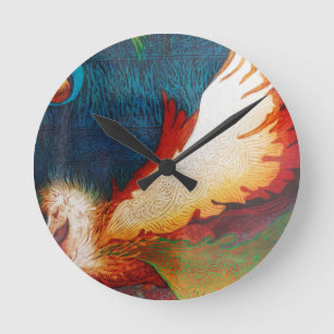 Fliegendes Pferd 2 Runde Wanduhr