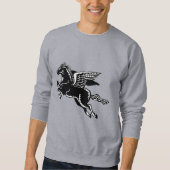 Fliegendes Pferd - Schwarz und Weiß Sweatshirt (Vorderseite)