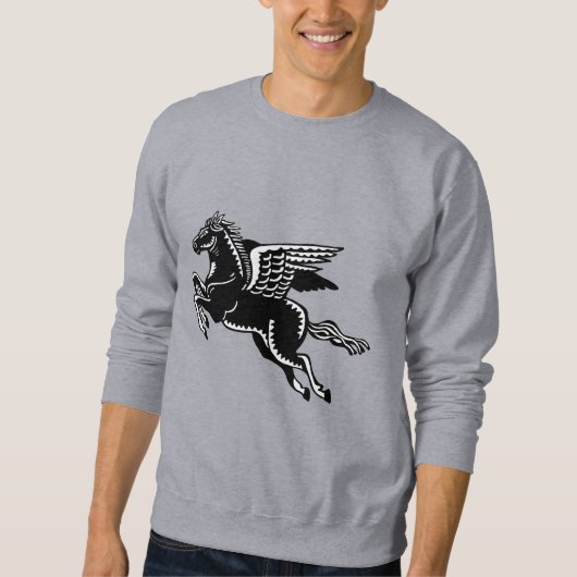 Fliegendes Pferd - Schwarz und Weiß Sweatshirt (Vorderseite)