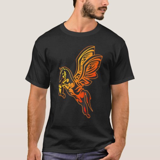 Fliegendes Pferd Westernpferd Liebespferd T-Shirt (Vorderseite)