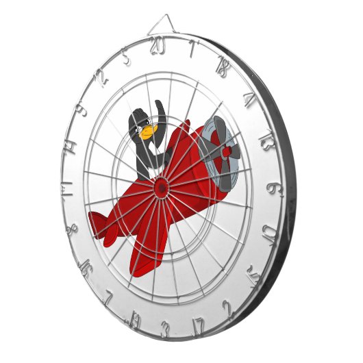 Fliegendes Pinguin-Cartoon-Dartboard Dartscheibe (Vorderseite rechts)