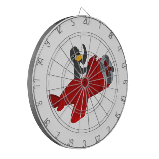 Fliegendes Pinguin-Cartoon-Dartboard Dartscheibe (Vorderseite Links)