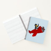 Fliegendes Pinguin-Cartoon-Notebook Notizblock (Innenseite)
