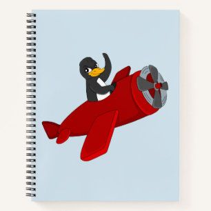 Fliegendes Pinguin-Cartoon-Notebook Notizblock