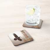 Fliegendes Raven & Totem Pole Fantasy Art Getränkeuntersetzer (Rechte Seite)