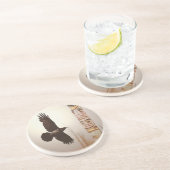 Fliegendes Raven & Totem Pole Fantasy Art Sandstein Untersetzer (Seite)