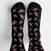 Fliegendes Rosa Libellenmuster Socken (Oben)