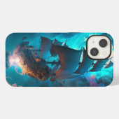 Fliegendes Schiff Fantasy Art iPhone Hülle (Rückseite (Horizontal))