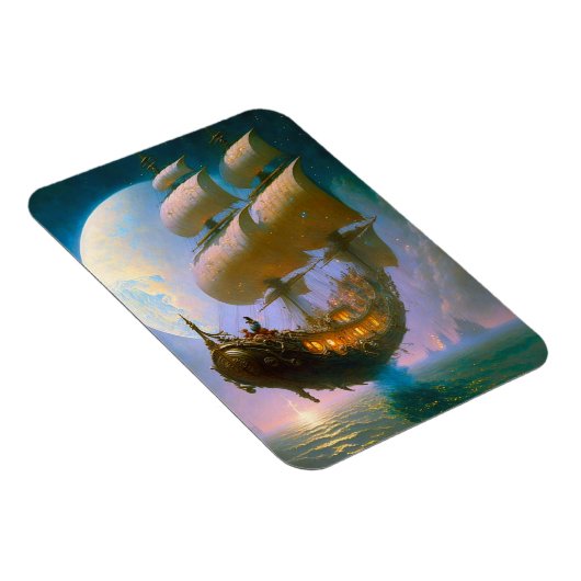 Fliegendes Schiff Fantasy Art Magnet (Rechte Seite)