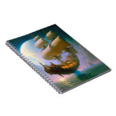Fliegendes Schiff Fantasy Art Notizblock (Rechte Seite)