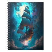 Fliegendes Schiff Fantasy Art Notizblock (Vorderseite)