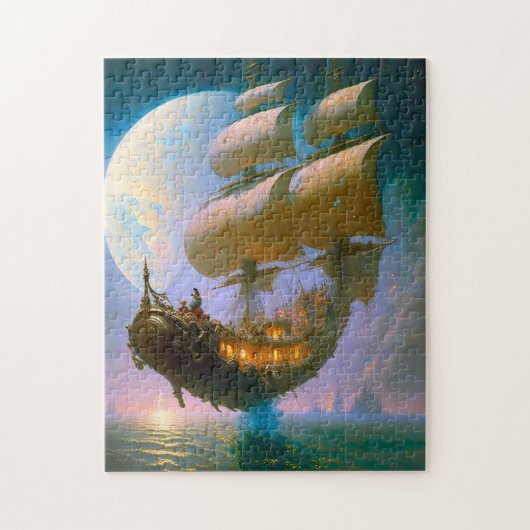Fliegendes Schiff Fantasy Art Puzzle (Vertikal)