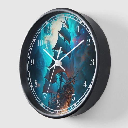 Fliegendes Schiff Fantasy Art Uhr (Winkel)