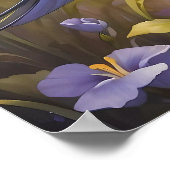 Fliegendes Schluckfeld bei violetten Blume Poster (Ecke)