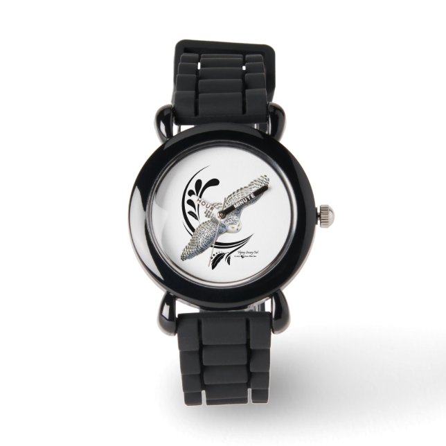 Fliegendes Schneeauwl Armbanduhr (Vorderseite)