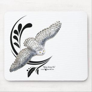 Fliegendes Schneeauwl Mousepad