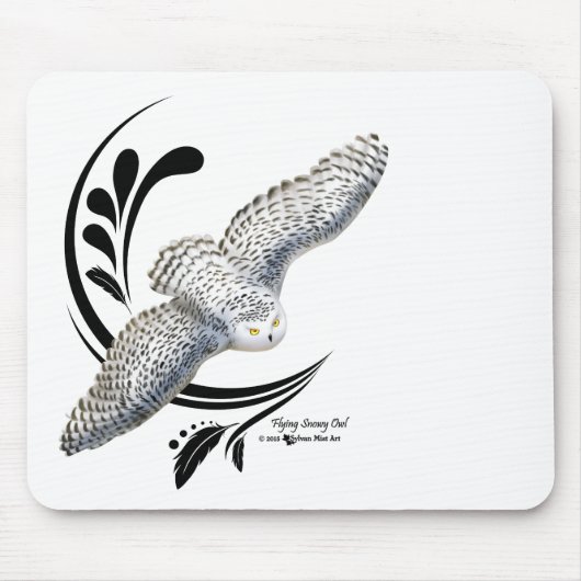 Fliegendes Schneeauwl Mousepad (Vorne)