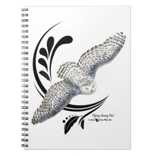 Fliegendes Schneeauwl Notizblock