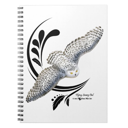 Fliegendes Schneeauwl Notizblock (Vorderseite)