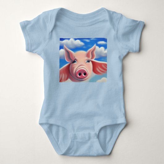 Fliegendes Schwein Baby Strampler (Vorderseite)
