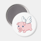 Fliegendes Schwein - Ferkel mit Flügeln Magnet (Vorderseite/Rückseite)