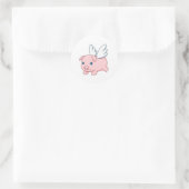 Fliegendes Schwein - Ferkel mit Flügeln Runder Aufkleber (Tasche)
