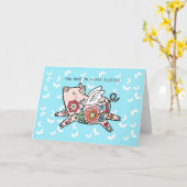 Fliegendes Schwein I Liebe Sie Niedlichen Valentin Karte (Gelbe Blume)