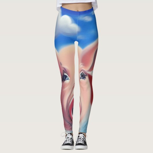 Fliegendes Schwein Leggings (Vorderseite)