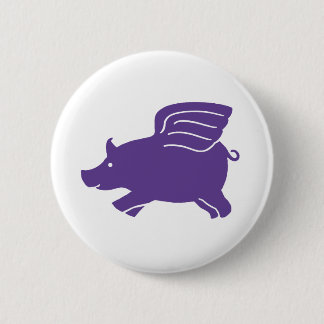 Fliegendes Schwein - Lila Button