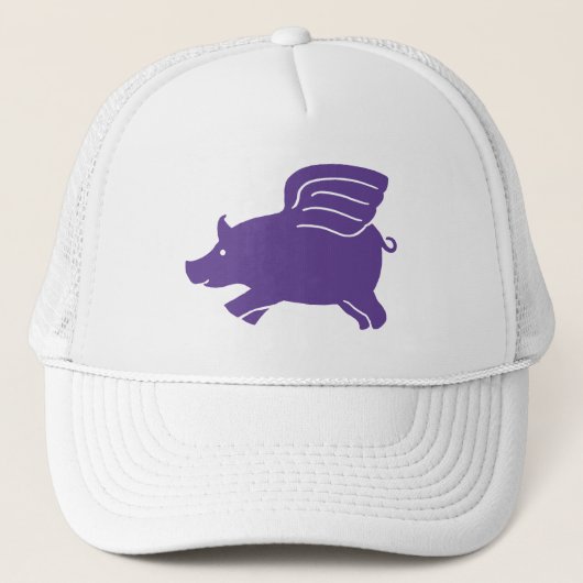 Fliegendes Schwein - Lila Truckerkappe (Vorderseite)