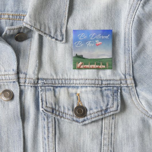 Fliegendes Schwein muss anders sein Button (Beispiel)