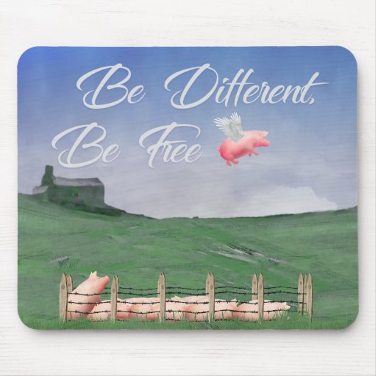 Fliegendes Schwein muss anders sein Mousepad (Vorne)