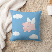 Fliegendes Schwein - Niedliches Schwein mit Flügel Kissen (Decke)