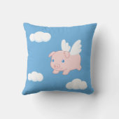 Fliegendes Schwein - Niedliches Schwein mit Flügel Kissen (Rückseite)