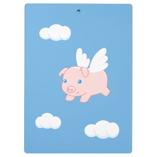 Fliegendes Schwein - Niedliches Schwein mit Flügel Klemmbrett (Rückseite)
