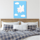 Fliegendes Schwein - Niedliches Schwein mit Flügel Leinwanddruck (Insitu (Schlafzimmer))