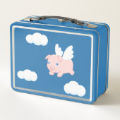 Fliegendes Schwein - Niedliches Schwein mit Flügel Metall Brotdose (Rückseite)