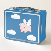 Fliegendes Schwein - Niedliches Schwein mit Flügel Metall Brotdose (Vorderseite)