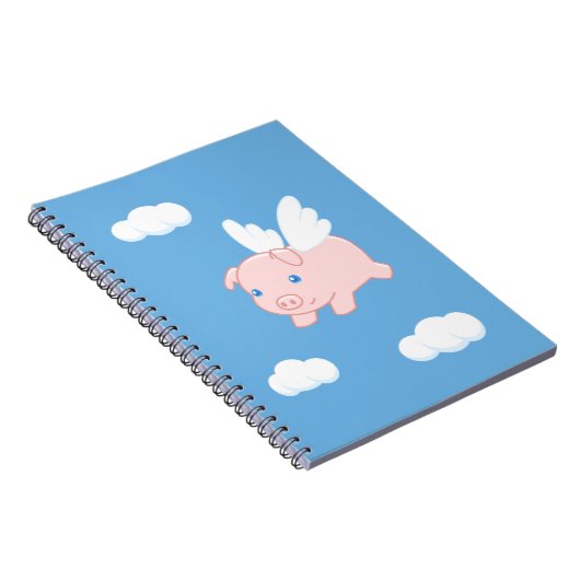Fliegendes Schwein - Niedliches Schwein mit Flügel Notizblock (Rechte Seite)