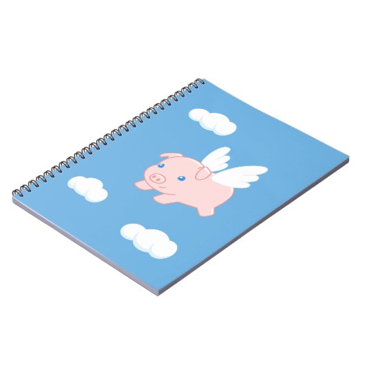 Fliegendes Schwein - Niedliches Schwein mit Flügel Notizblock (Linke Seite)